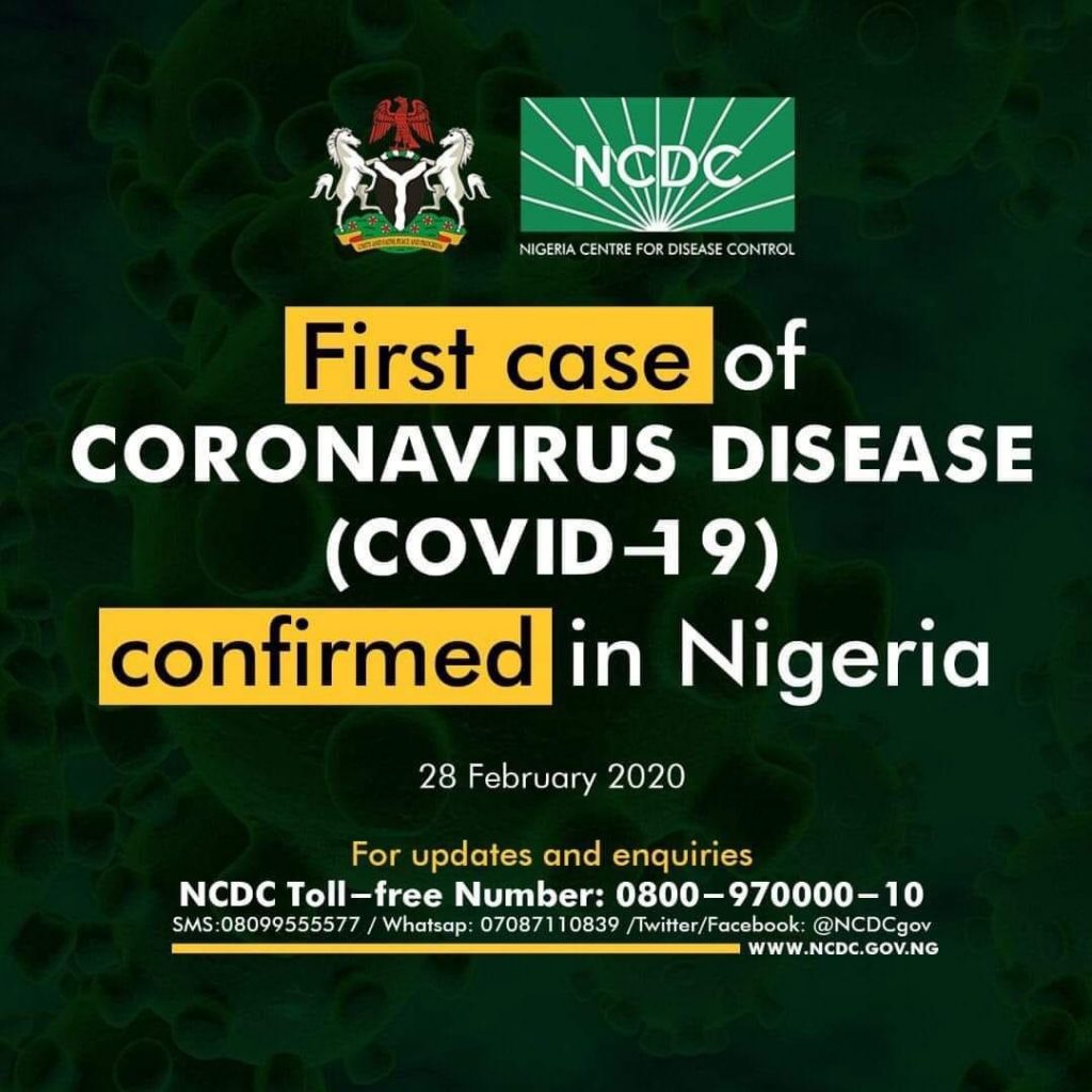 First Case Of Corona Virus Disease Confirmed In Nigeria