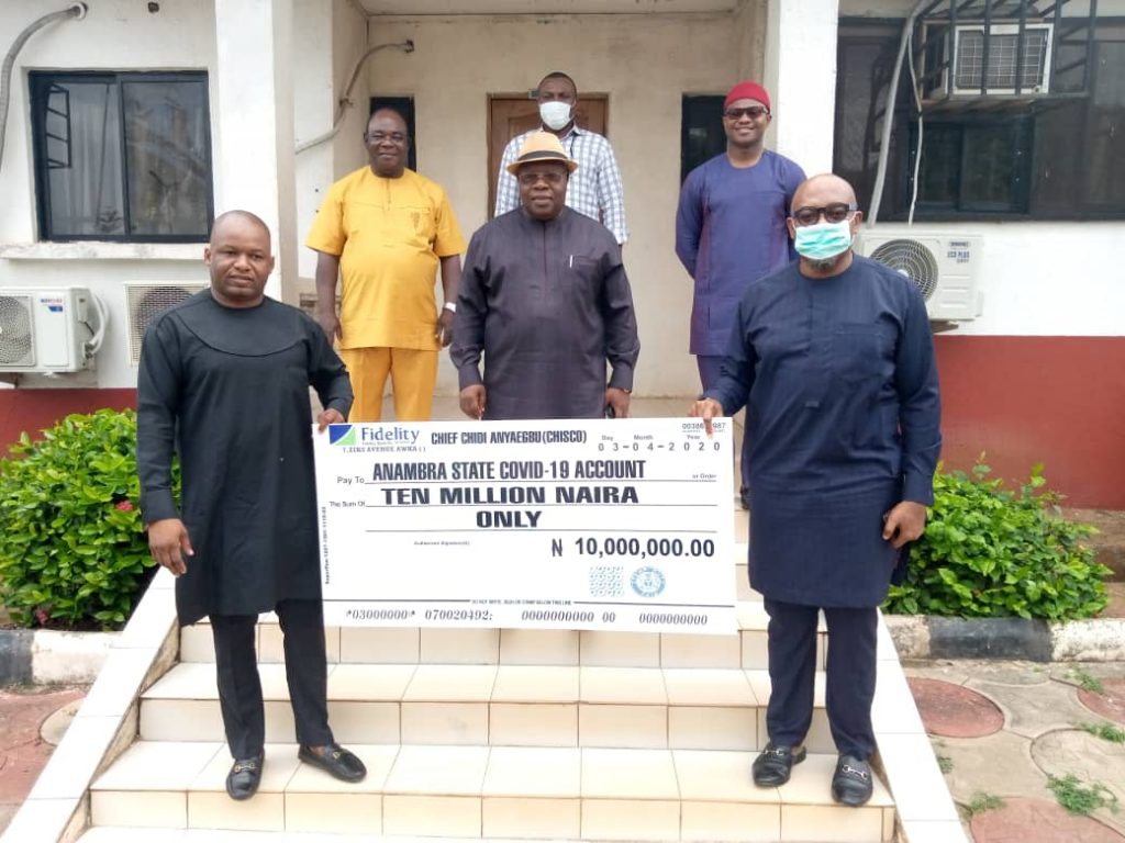 Chisco Group Donates Ten Million Naira To Anambra State Government To Help Fight COVID-19