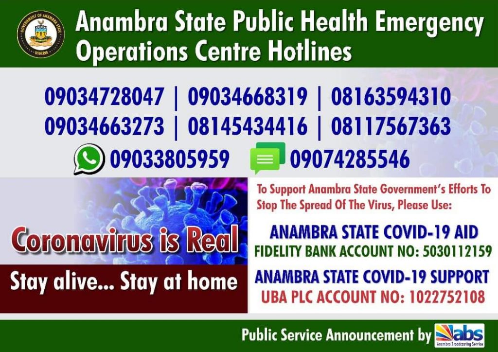 Anambra Broadcasting Service (ABS) Coronavirus Update for Tuesday, 7th April, 2020