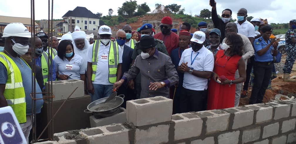 Obiano Lays Foundation  Of Stone Of Luxury  Place Estate, Nkwelle Ezunaka, Oyi Council Area