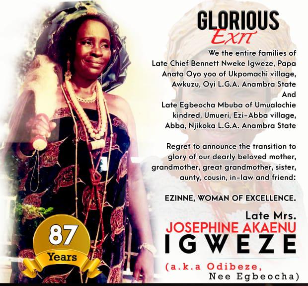 Commentary: Biography Of Ezinne Josephine Igweze (Odibeze)