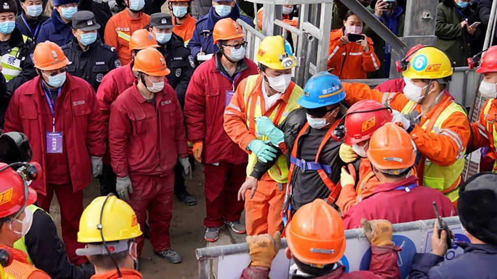 China Rescues Trapped  Miners After Two Weeks Underground