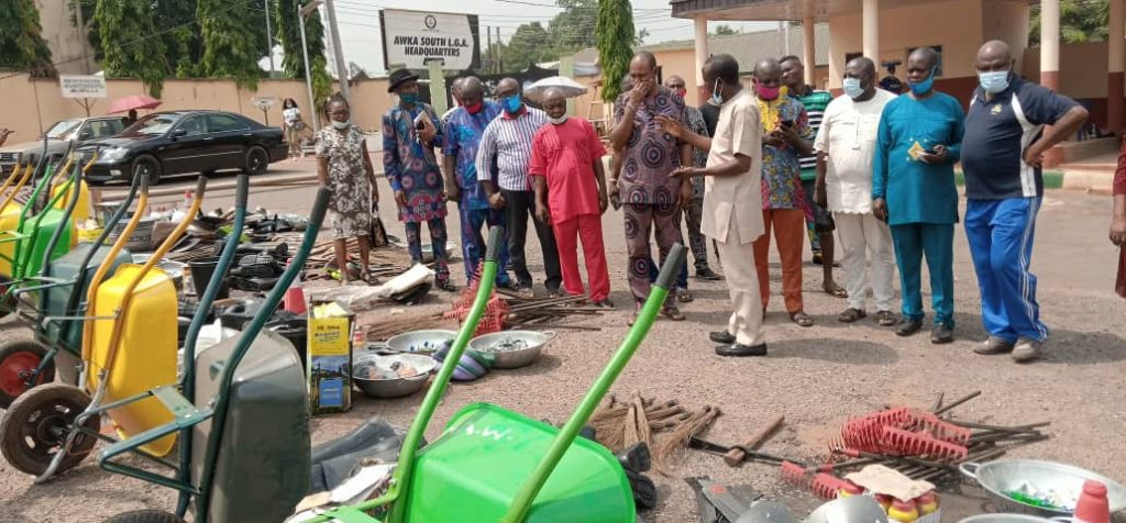 Awka South Transition Committee Chairman Nwuba Distributes Tools For Special Work Programme To Nine Communities  In Council Area