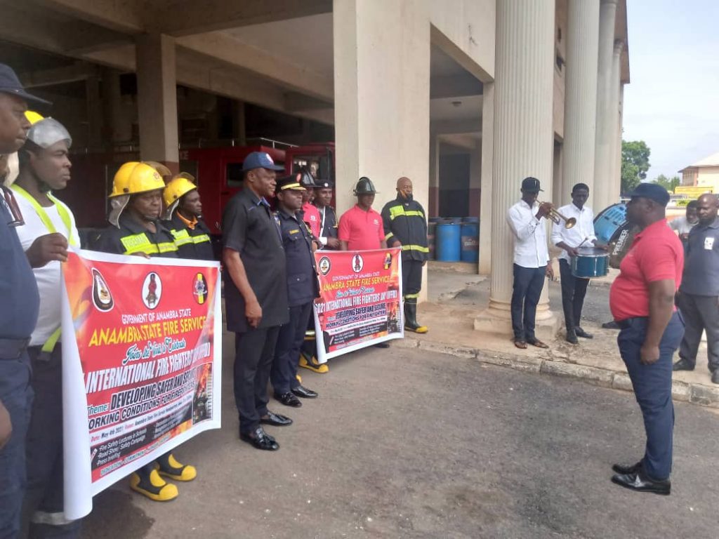 Anambra Fire Service Holds Road Walk In Awka To Mark International Fire Fighters’ Day