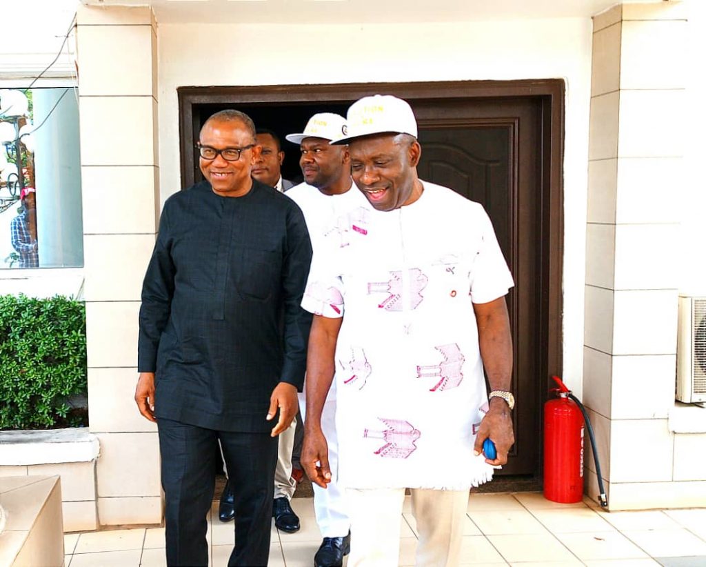 Labour Party’s Presidential Candidate, Peter Obi Visits Soludo At Amawbia
