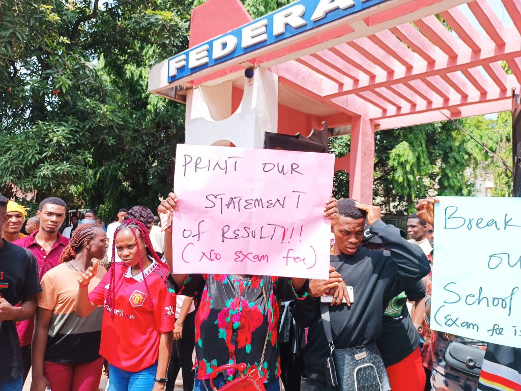 Fedpoly Oko Students Stage Peaceful Protest Over  Imposition Of Fees