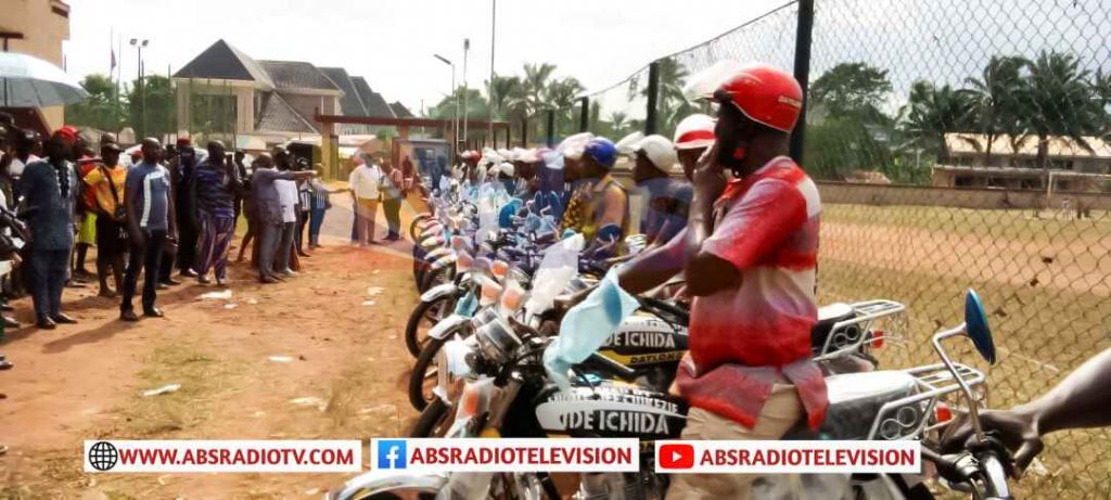 Philanthropist Chikezie Empowers 20 Indigent Men In Ichida With Brand New Motorcycles, Donates N1M To Health Facility